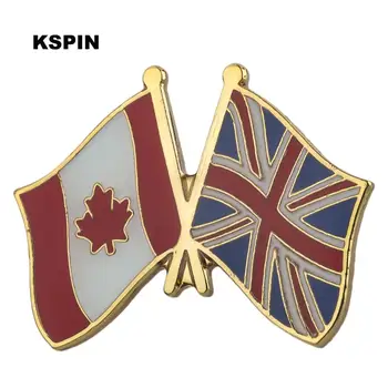 

Canada&United Kingdom Friendship Lapel Pins Flag Lapel Pins Country Flag Badge Flag Badge Brooch KS2210