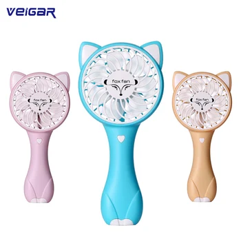 

Veigar Portable Fan Handheld 3 Speed USB Electric Mini Hand Fox Fan Rechargeable Air Cooling Cartoon Fan for Travel Outdoor Home