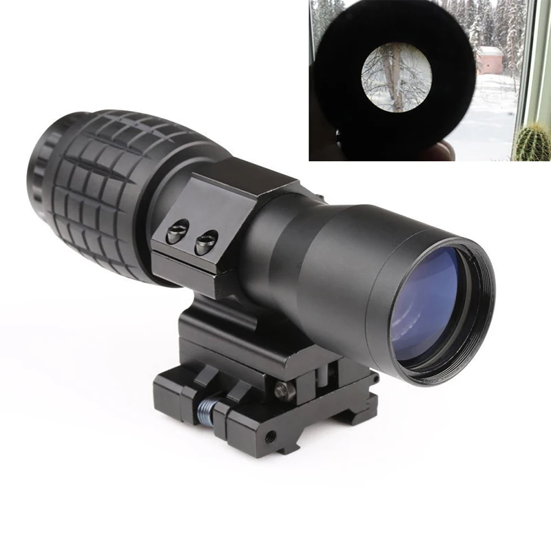 

Hunting Optics 4X Magnifier Scope Magnifying Sight FTS Flip to Side for Airsoft Riflescope Hunting Shooting Target Practice