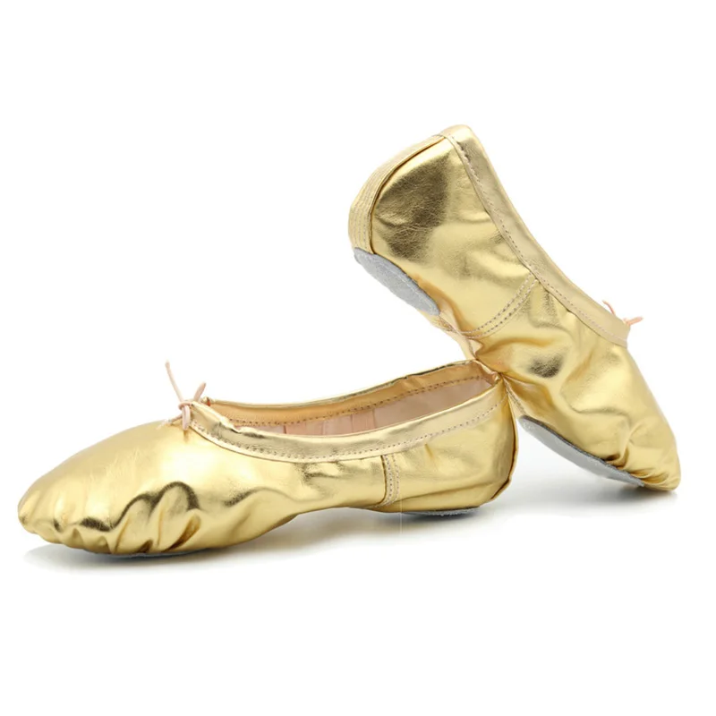 

USHINE new style gold silver body-shaping training Yoga slippers shoes gym belly ballet dance shoes children girls woman