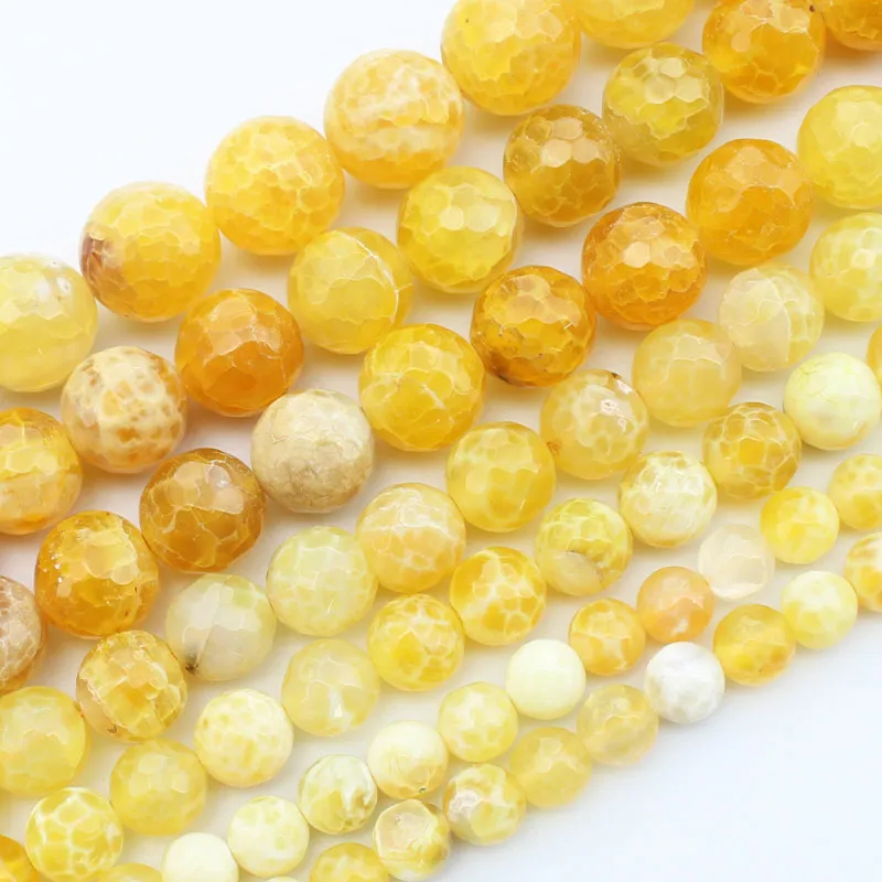 

Natural Yellow Facted Crackle Fire Agate 6-12mm beads,For DIY Jewelry Making ! We provide mixed wholesale for all items !