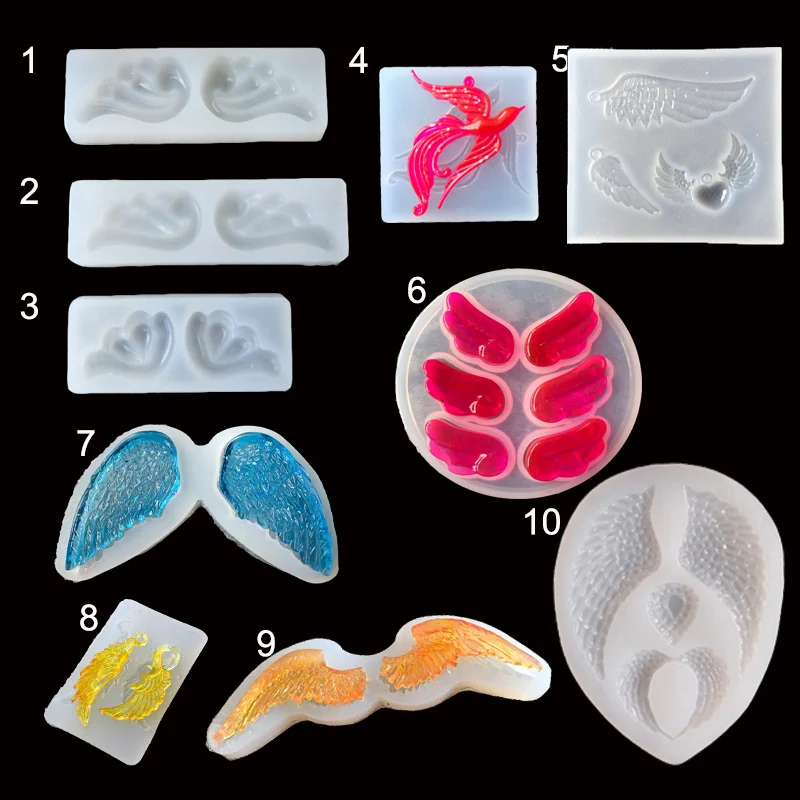 

1PC Wing Feather Liquid Silicone Expoxy Mold Resin Jewelry Mold UV Pendant Jewelry Accessories Handcraft Jewelry Tool