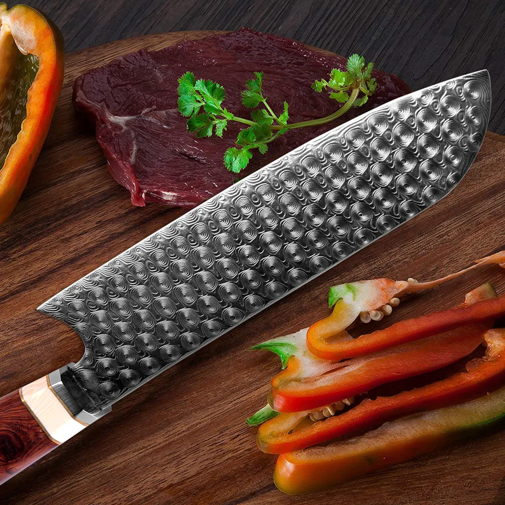 XITUO нож шеф-повара из дамасской стали 6,5 дюймов 110 слой кухонный нож для мяса рыба суши японский нож Santoku Роза домашние кухонные ножи