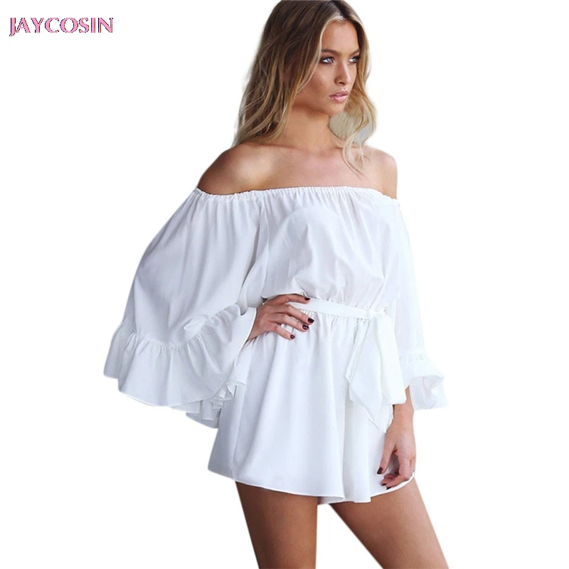 Женский комбинезон JAYCOSIN зеленый простой с оборками на плечах поясом подарок для
