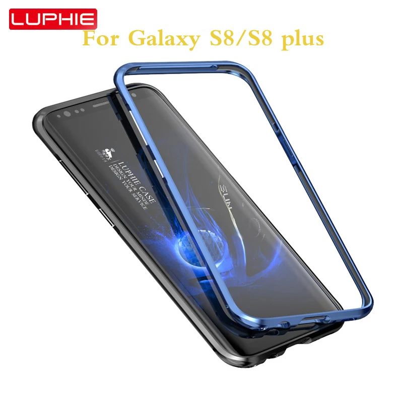 

S8 Luphie Bumper case super cool design Luxury aluminum alloy frame + metal button soft inside for Samsung Galaxy S8 Plus cover