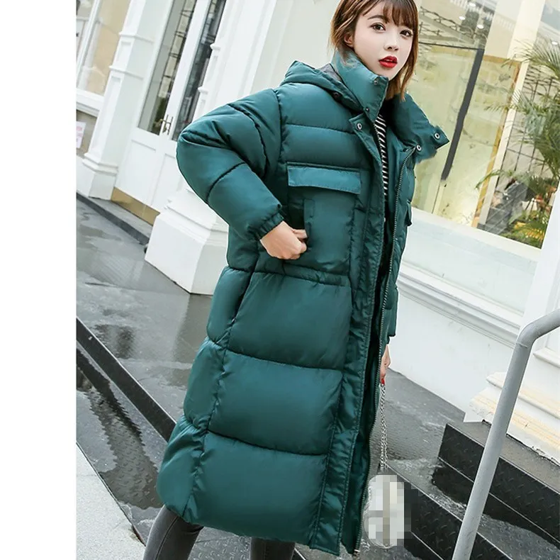 Manteau À Parkas Longues Noir Femmes Femelle Épaissir D'hiver Offre Manches Spéciale vert brick Solide Survêtement gris rouge Rembourré Coton Red Décontracté Capuchon Chaud Long 4FxfxnT