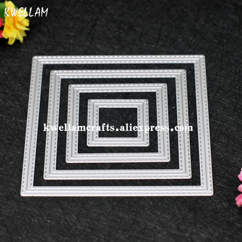 

Outside In Stitched Square Stackables Metal Die cutting Dies For DIY Scrapbooking Photo Album Decorative Embossing Folder 763049