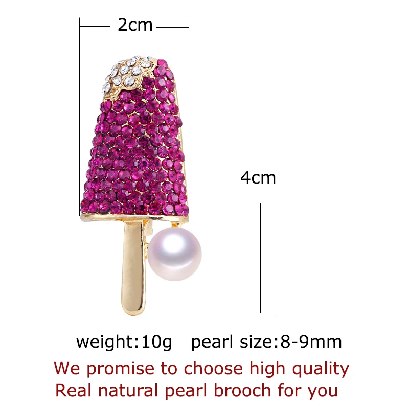 SHDIYAYUN 2019 New Pearl Brooch Ice Cream Brooch For Women Lovely Brooch Pins Natural Freshwater Pearl Jewelry Accessories Gift