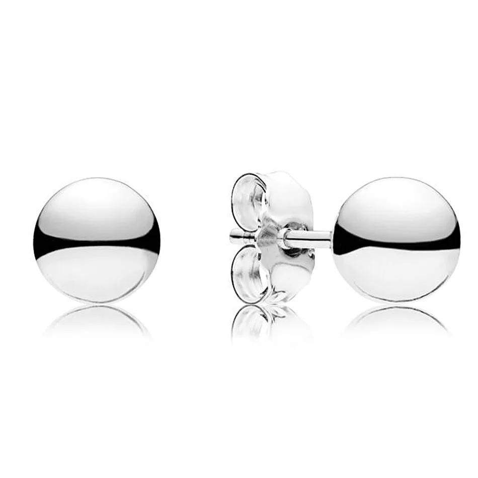 

New 925 Sterling Silver Earring Women Classic Bead Stud Earrings For Women Wedding Gift Pandora Jewelry