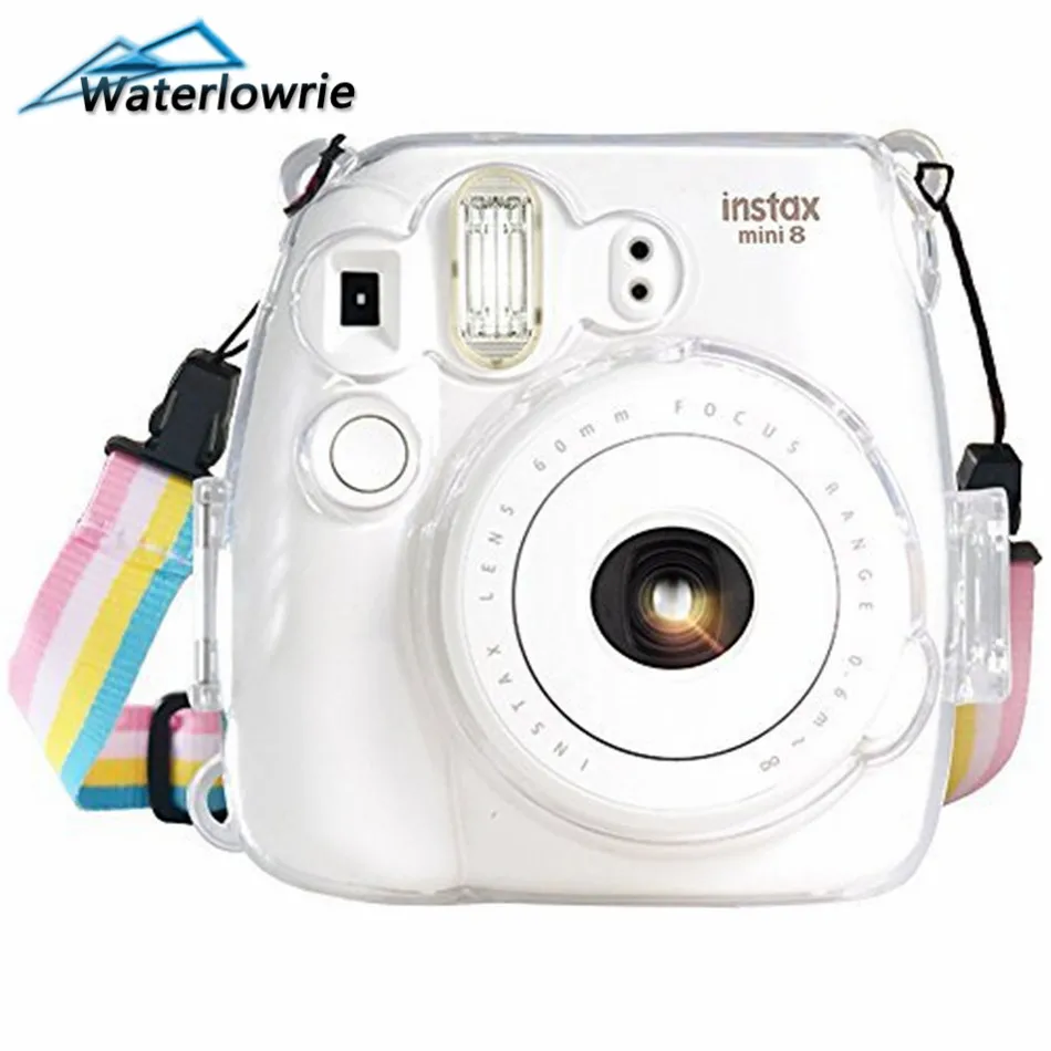 

Cases for Fujifilm Instax Mini 9 Waterlowrie Camera Protection Case Transparent Plastic Cover With Strap For Fuji Mini 8/8+ Bag