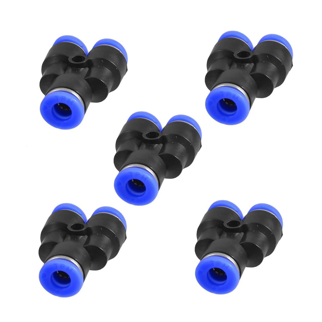 5 Pcs 3 Ways 6mm to 6mm Coupler Y Style Tube Quick Joint Push in