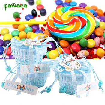 

12Pcs/Pack Bear Pattern DIY Candy Box Girls Boys Birthday Shower Party Basket Candy Box with Ribbons Christening Gift Boxes