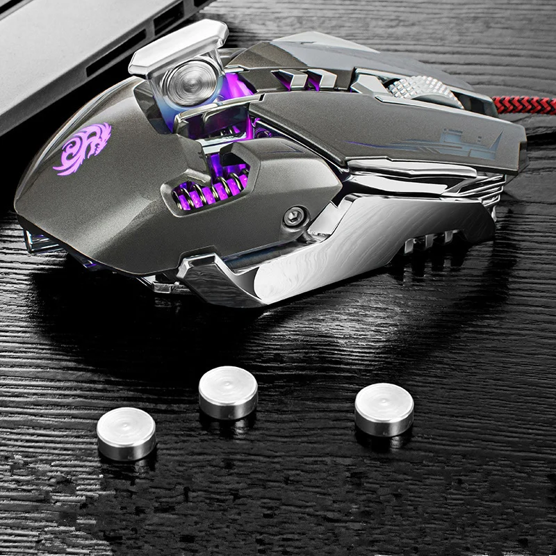 GUIKA 2 Проводная игровая мышь перезаряжаемая 3200 dpi механические металлические гири