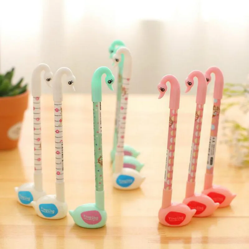 

3 Pcs/set Cute 0.5mm Korean Stationery Animal Swan Shape Gel Pens Writing Signing Pens Gift Office School Supplies Gifts