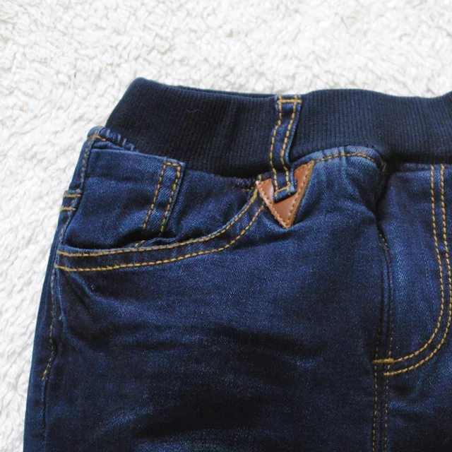 4081 very warm  kids winter jeans boys pants navy blue cotton-padded trousers baby boys jeans thick winter fashion 2