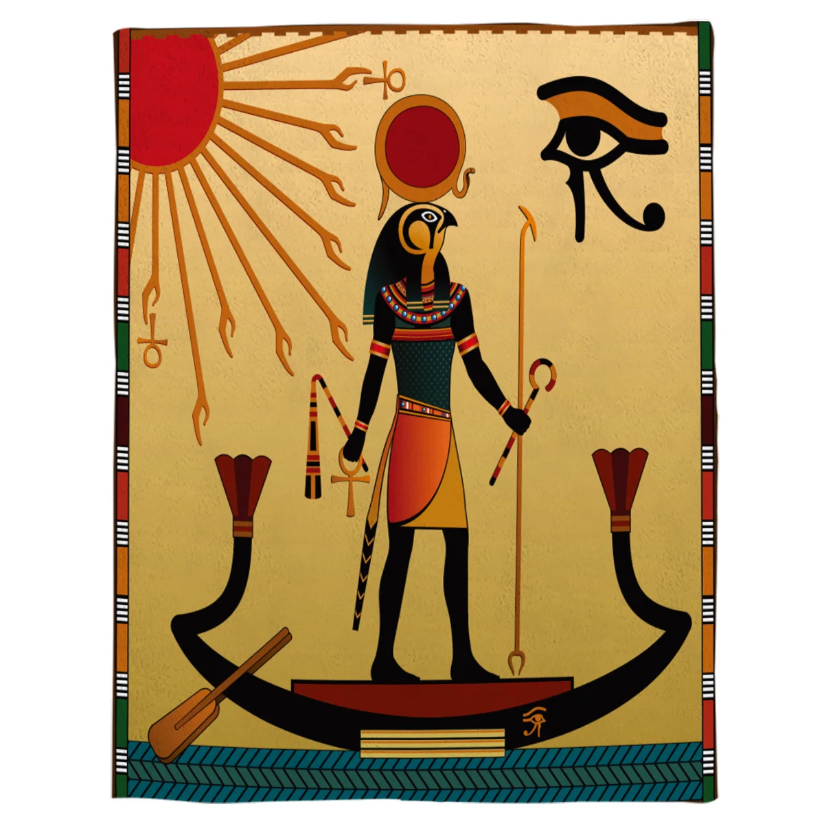 Египетское хиероглиф древняя религия солнечные глаза бросок мягкое теплое одеяло из микрофибры фланелевое одеяло