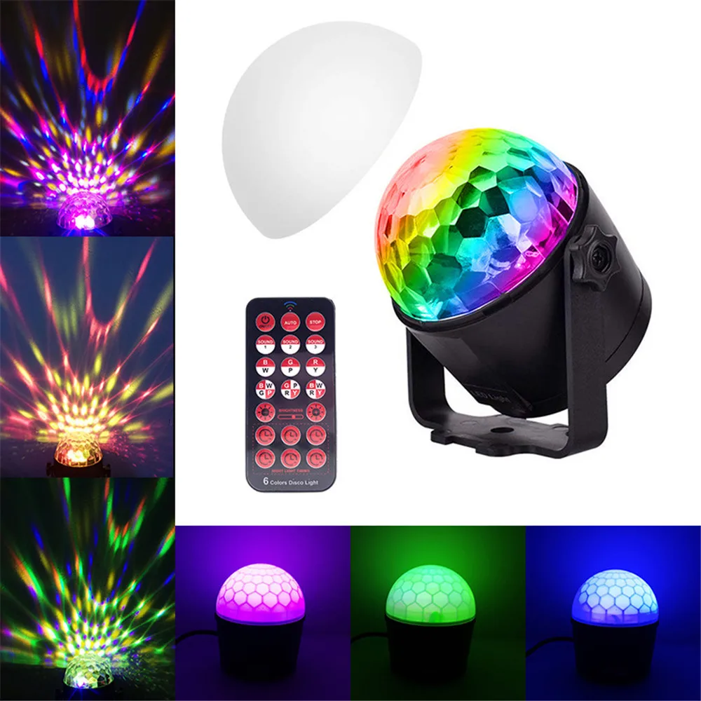 

2 in 1 Mini led stage light 6 Colors Sound activated Rotating Magic LED Strobe Lamp for Holiday,Christmas,Party,Bar,Birthday