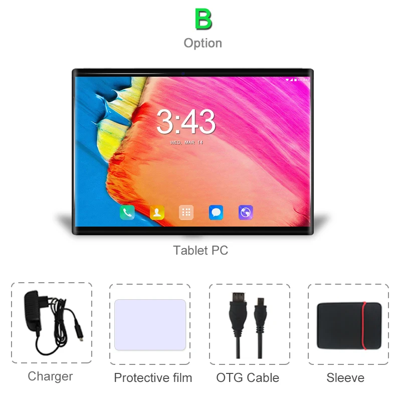 the tablet 10.1 inch android 8.0 3G 4G lte Dual SIM Call Phone Tablets Pc 6GB 64GB for Gaming computer - Комплект: Комплект 2