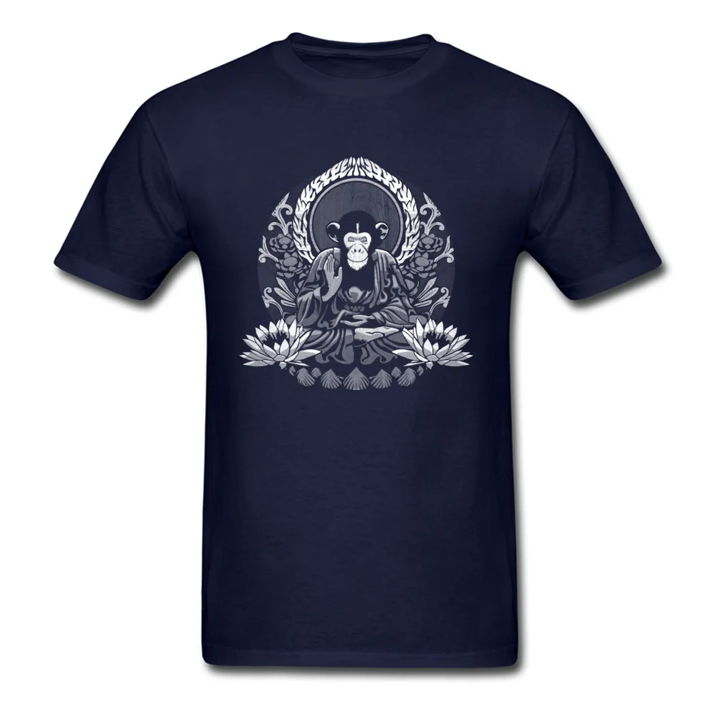 2018 Man Tops Shirts Funny Party Tshirts 100% Cotton Short Sleeve Printed On Sweatshirts Round Neck Wholesale Zen Sapience   White Halftone navy