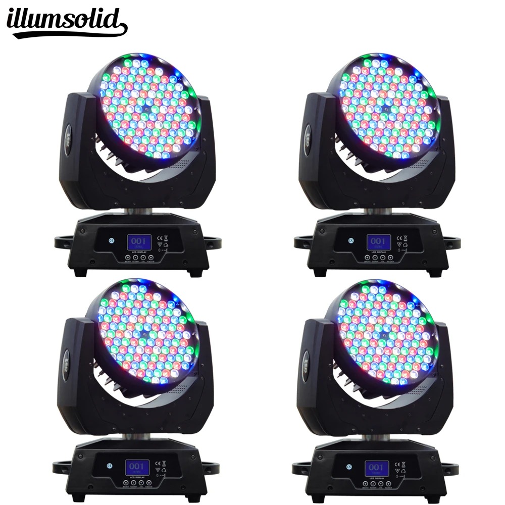 

4 pieces/lot 108x3W Beam RGBW LED Moving Head Light DMX 512 16CH Stage Party DJ Lighting for Indoor Club Party Show