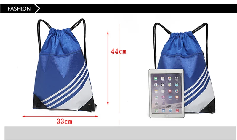Сумка на шнурке Карманный полосатый рюкзак легкий для мужчин и женщин Спорт на открытом воздухе складной мешок для хранения студентов