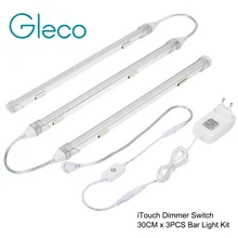 3PCS x30CM Touch Sensor Dimming font b LED b font Bar Light with 24V Adapter Seamless