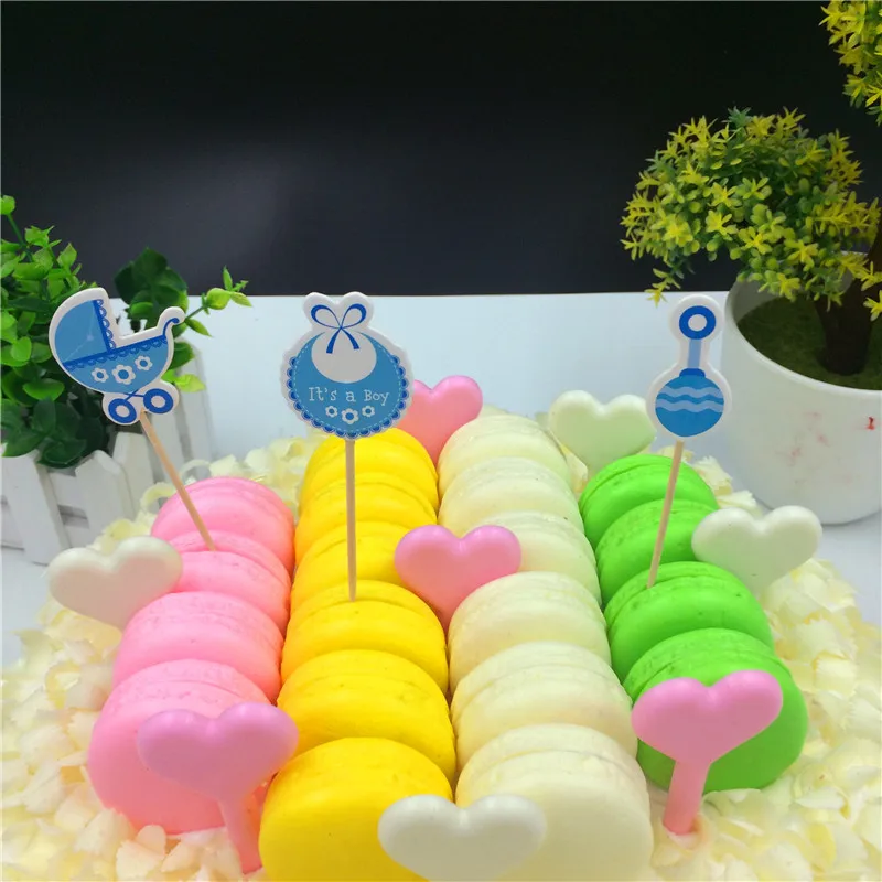 

18PCS/LOT Baby Wagon Party cupcake toppers picks decoration for Kids Birthday party Baby Shower Cake favors Decoration supplies