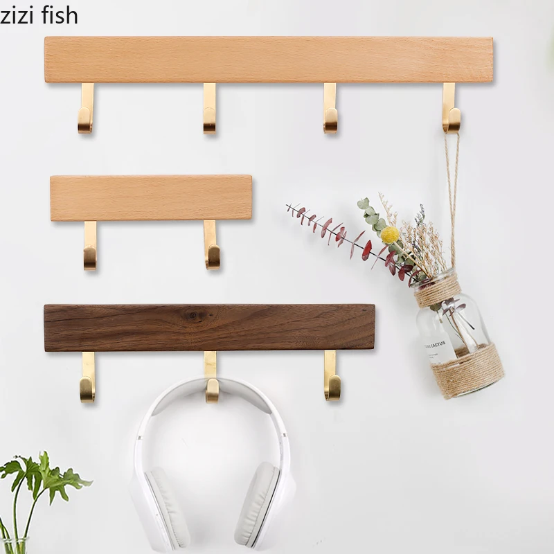 

56cm Nordic Style Wooden Key Coat Hook Home Kitchen Bathroom Towel Hook Home Decoration Hook