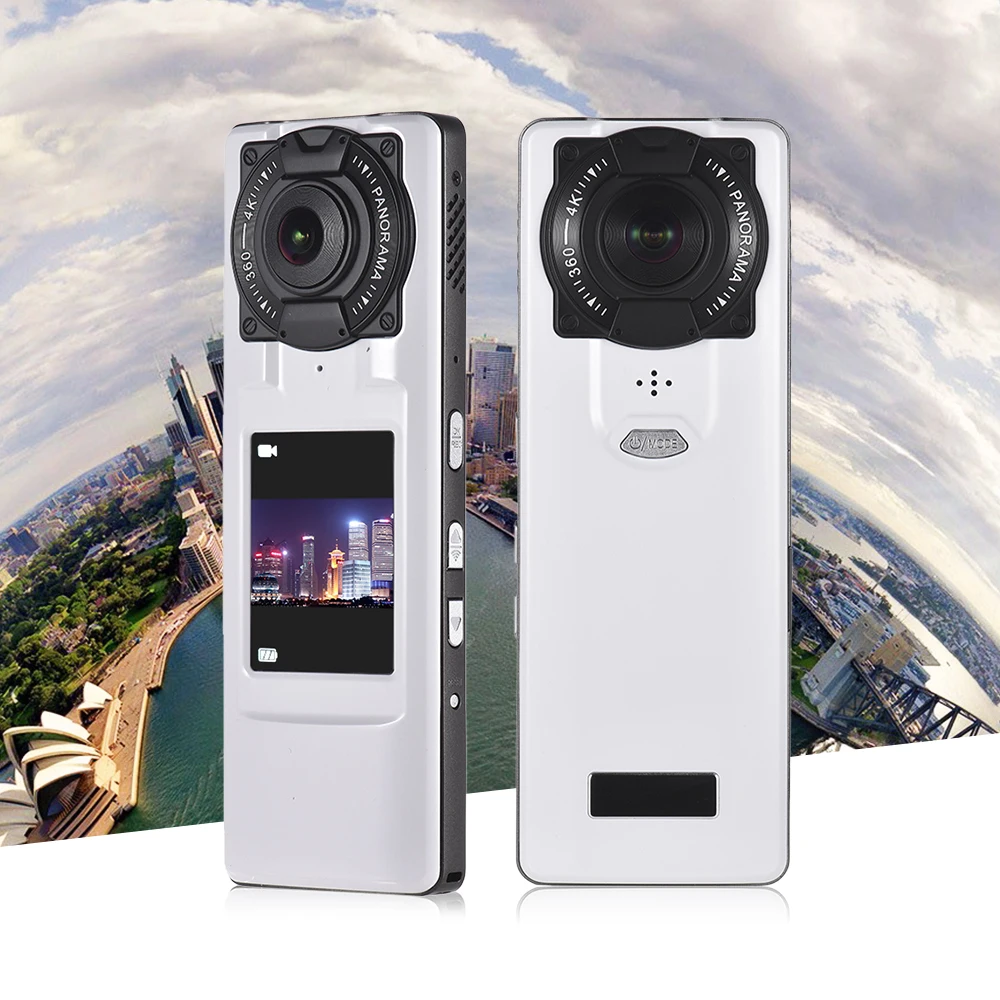 360 градусов видеокамера 4K Ultra HD WiFi VR камера ручная панорамная с двойным объективом