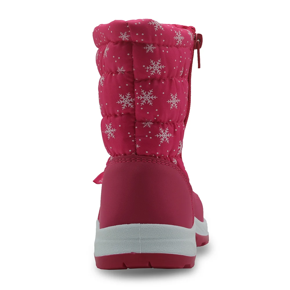 APAKOWA/зимние водонепроницаемые ботинки для девочек детская обувь до середины икры резиновые теплые плюшевые ботинки для девочек с противоскользящей тканью
