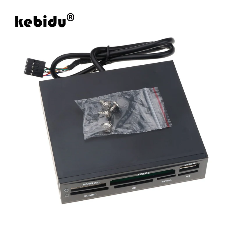 

kebidu All In 1 Internal Card Reader USB 2.0 3.5" Floopy Bay Front Panel Card Reader USB Flash Memory Card Reader
