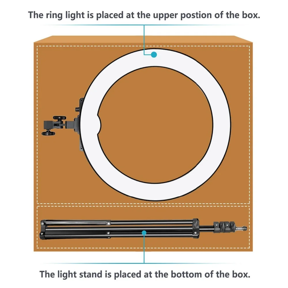 Neewer 18-дюймовый внешний лампочки с регулируемой яркостью светодиодный кольцевой светильник ing комплект для Камера аксессуары для фотостудий YouTube видео съемки