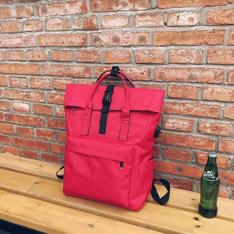 Женский рюкзак из парусины с внешним usb зарядным устройством мужской Mochila Escolar для