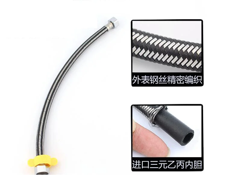 

Customize 30/60/80CM Stainless steel toilet plumbing hose, Cold hot water inlet pipe water heater, Double head screw hoses pipe