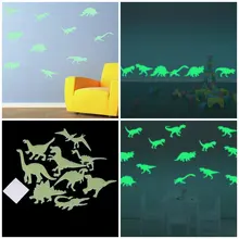 9 шт. 18x14 см светится в темноте динозавры игрушки наклейки Наклейка на потолок детская комната