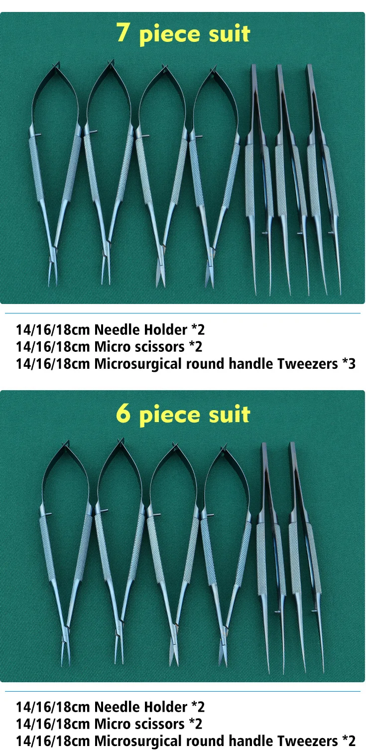 Офтальмологических микрохирургических инструменты 14/16/18 см ножницы держатели игл tweezerssurgical инструмент животных экспериментальные инструменты