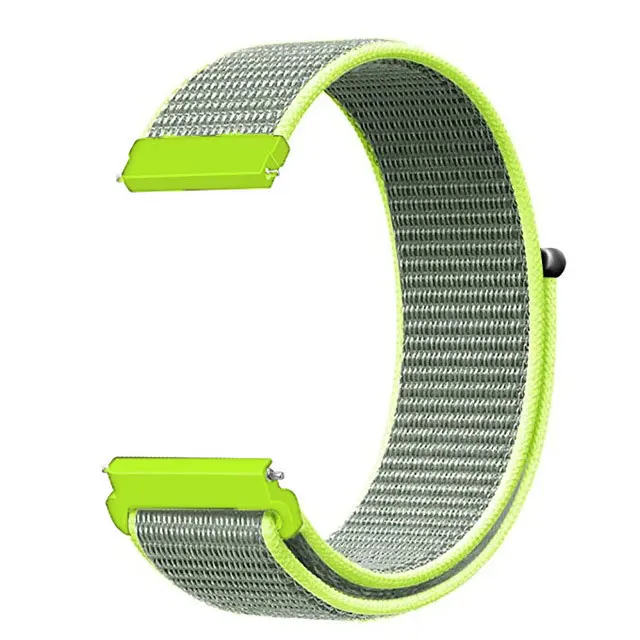 22 мм 20 мм Универсальный Дышащий нейлоновый ремешок для часов samsung gear S3 S2 классический спортивный сменный ремешок для часов регулируемое закрытие - Цвет ремешка: Flash Green