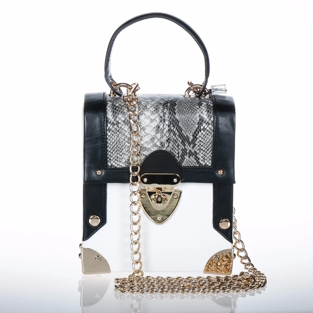 

WALLYN'S Ladies Shoulder Bag PU Leather With Snake-print Luxury Handbags Women Messenger Bags Designer Fashion Clutch Bolsas Sac