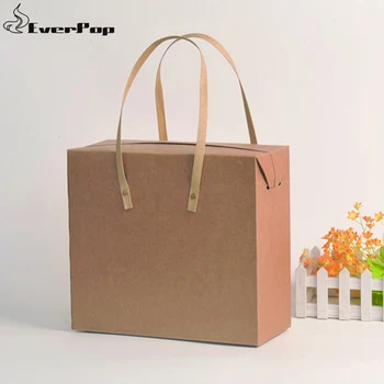 

50pcs Size 28x12x23cm Hard Gift Packaging Box with Handle Custom Logo Shoes/Garment/Underwear/ Packing Gift Cardboard Boxes