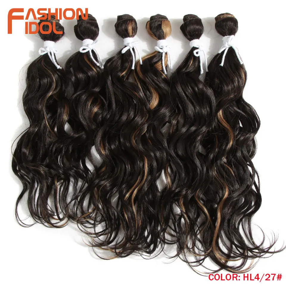 250g de Cabelo Moda Ídolo Onda Profunda Pacotes Tecer Cabelo Brasileiro Ombre Marrom 6 Peças 16 20 Polegada Sintético Extensões Frete Grátis 16 Tecer sintético
