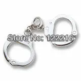 

fashion 50pair a lot rhodium plated handcuffs charms for jewelry accessory