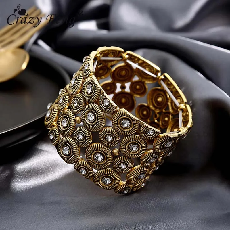 Женский браслет с бусинами Crazy Feng Vintagge Boho модные ювелирные хрустальные бусы
