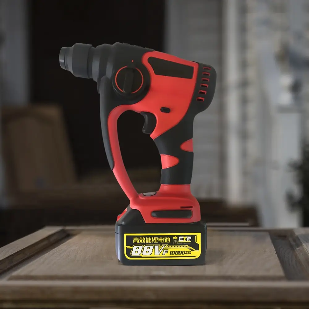 

88V 1000MAH Lithium Battery Rotary Hammer Drill Brushless Cordless Hammer Electric Drill Screwdriver with bag Power Tools