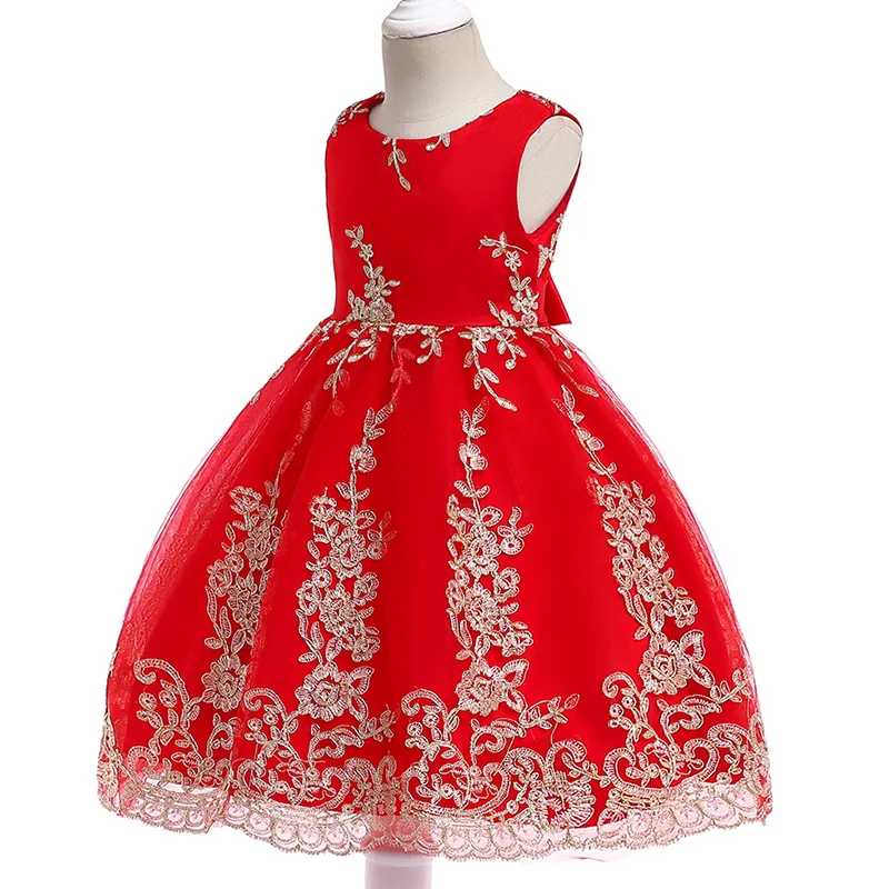 Платья с цветочным узором для девочек Детская праздничная одежда бальное платье для девочек платье принцессы для первого причастия костюм-пачка для малышей L9028