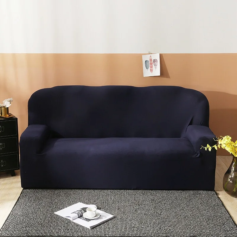 Однотонный современный чехол для дивана Модный Эластичный чехол для дивана Keep Clear для гостиной чехол для кресла стрейч ткань - Цвет: Navy Blue