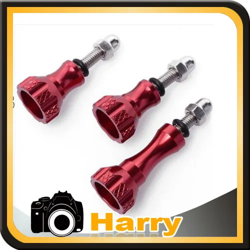 

3pcs/lot Red Stainless Steel Gopro Adjustment Bolt Nut Screw For GoPro Hero HD Hero1 Hero2 Hero3 With Tracking number