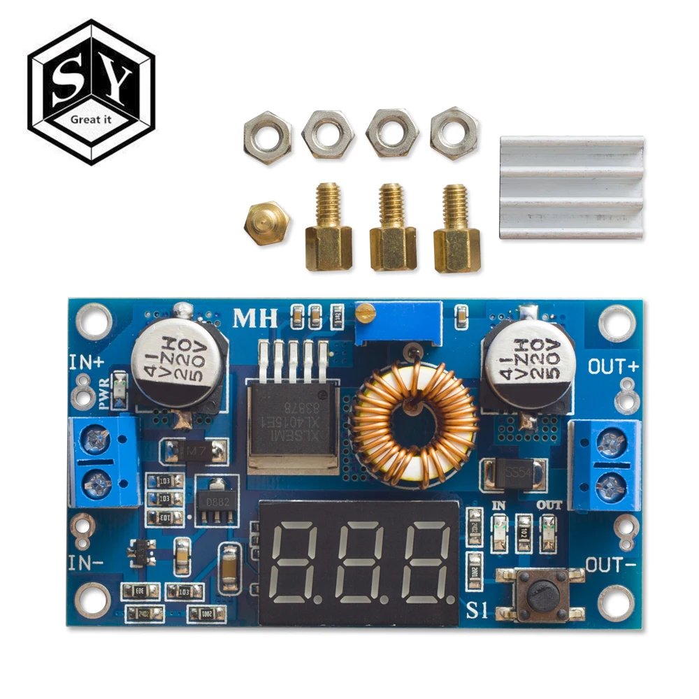 

1PCS Great IT 5A 75W XL4015 DC DC Converter Adjustable Step-Down Module 4.0-38V to 1.25V-36V DIY Adjustable Power Supply