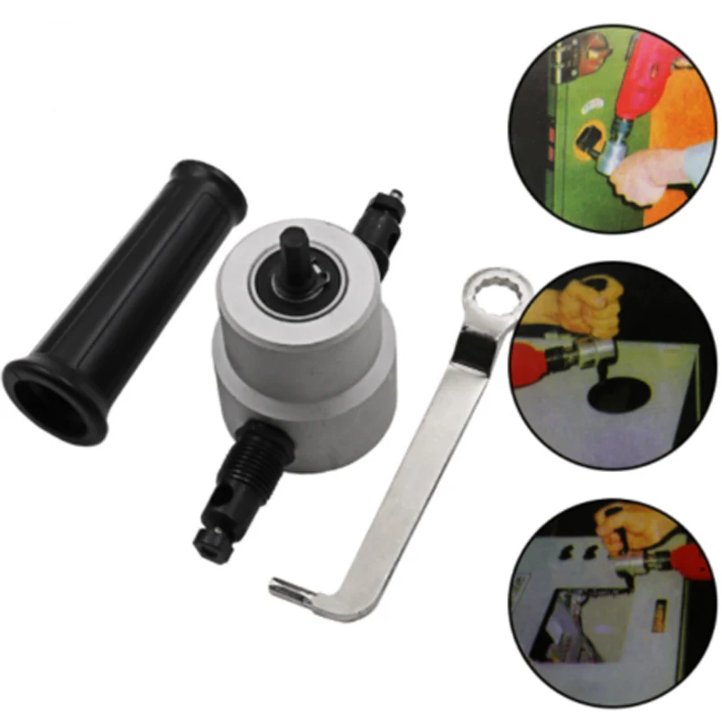 

Nibbler Cutter Double Head Sheet Nibbler Saw Cutter Tool Drill Attachment Free Cutting Tool Nibbler Sheet Metal Cut