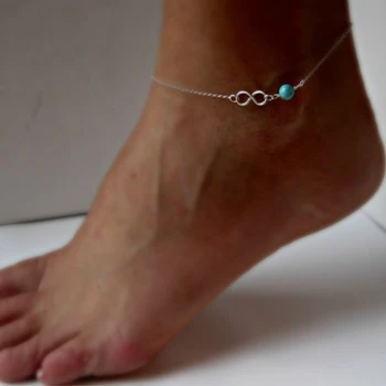 

Europe and the United States jewelry simple summer wild luck 8 word simple beaded anklet Anklets For Women Foot Jewelry