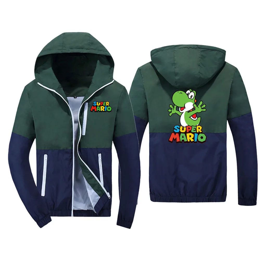 

Super Mario Bros Luigi Koopa Yoshi 2019 locomotive bomber Windbreaker jacket men's bomber Windbreaker jacket us army